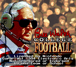 Bill Walsh College Football screenshot 4 for Super Nintendo